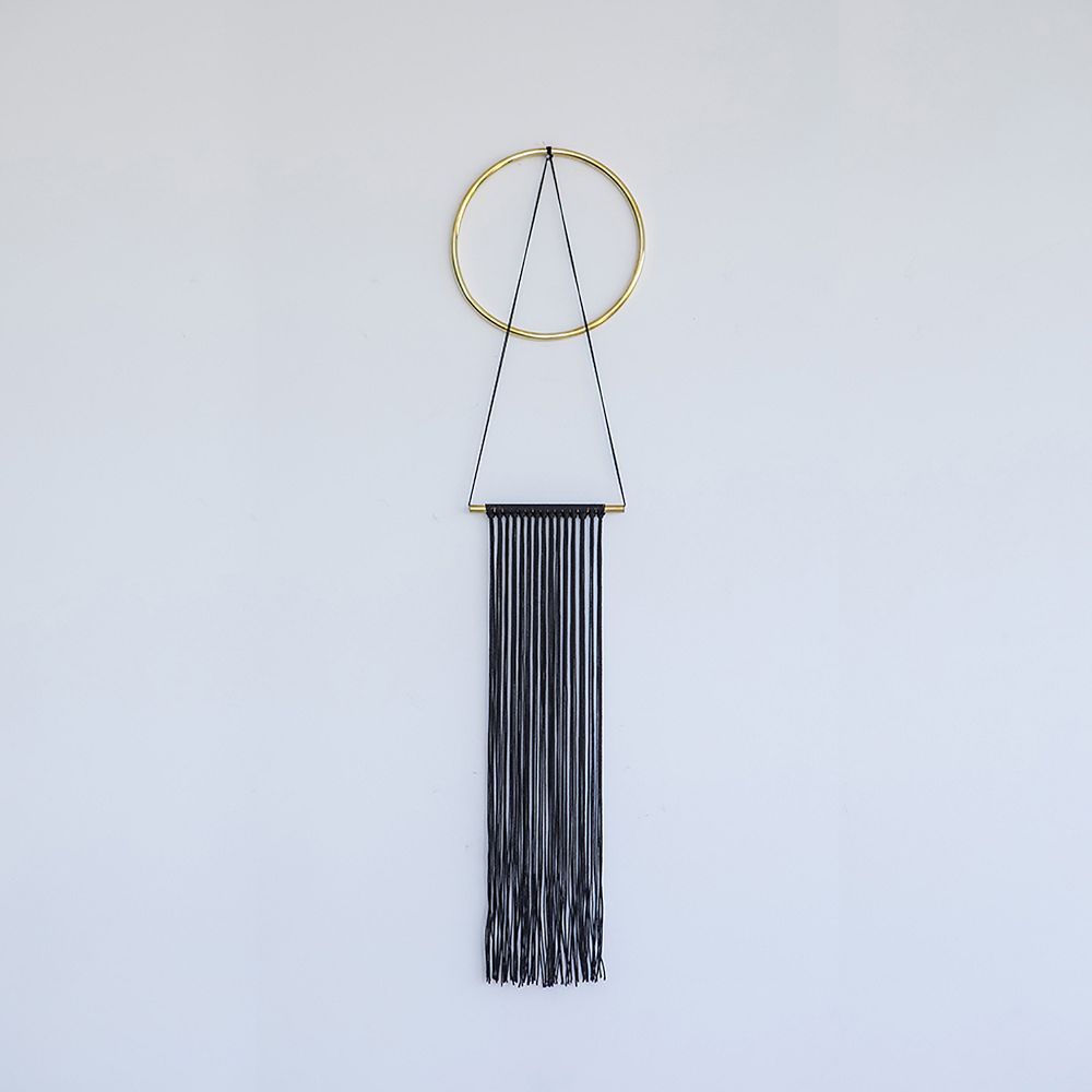 Aurea Walldeco Small Brass & Black Wall Hanging West Elm