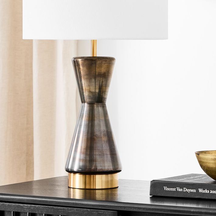 west elm metalized glass table lamp