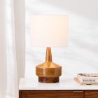 wood and ceramic table lamp