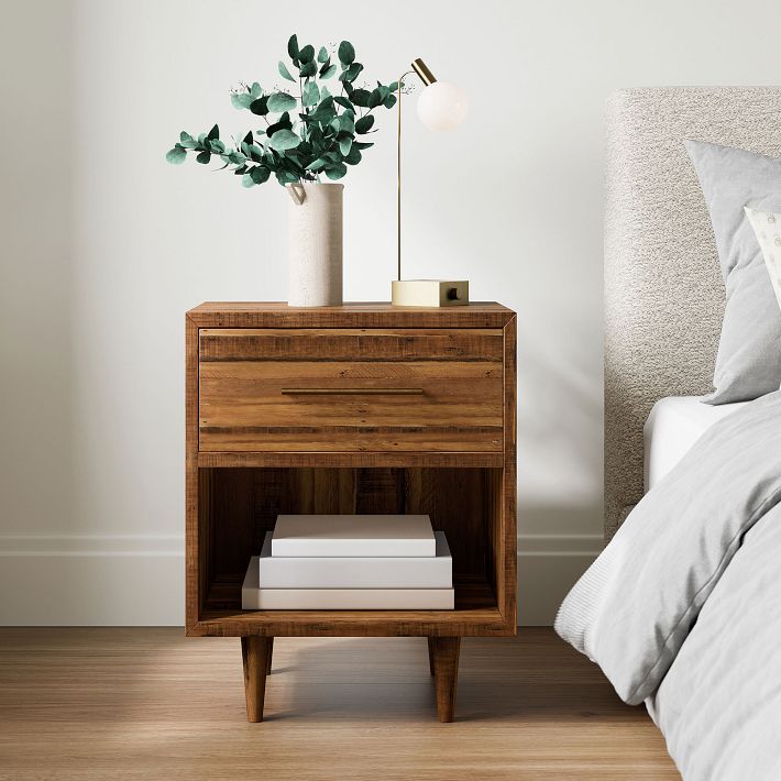 modern reclaimed wood nightstand