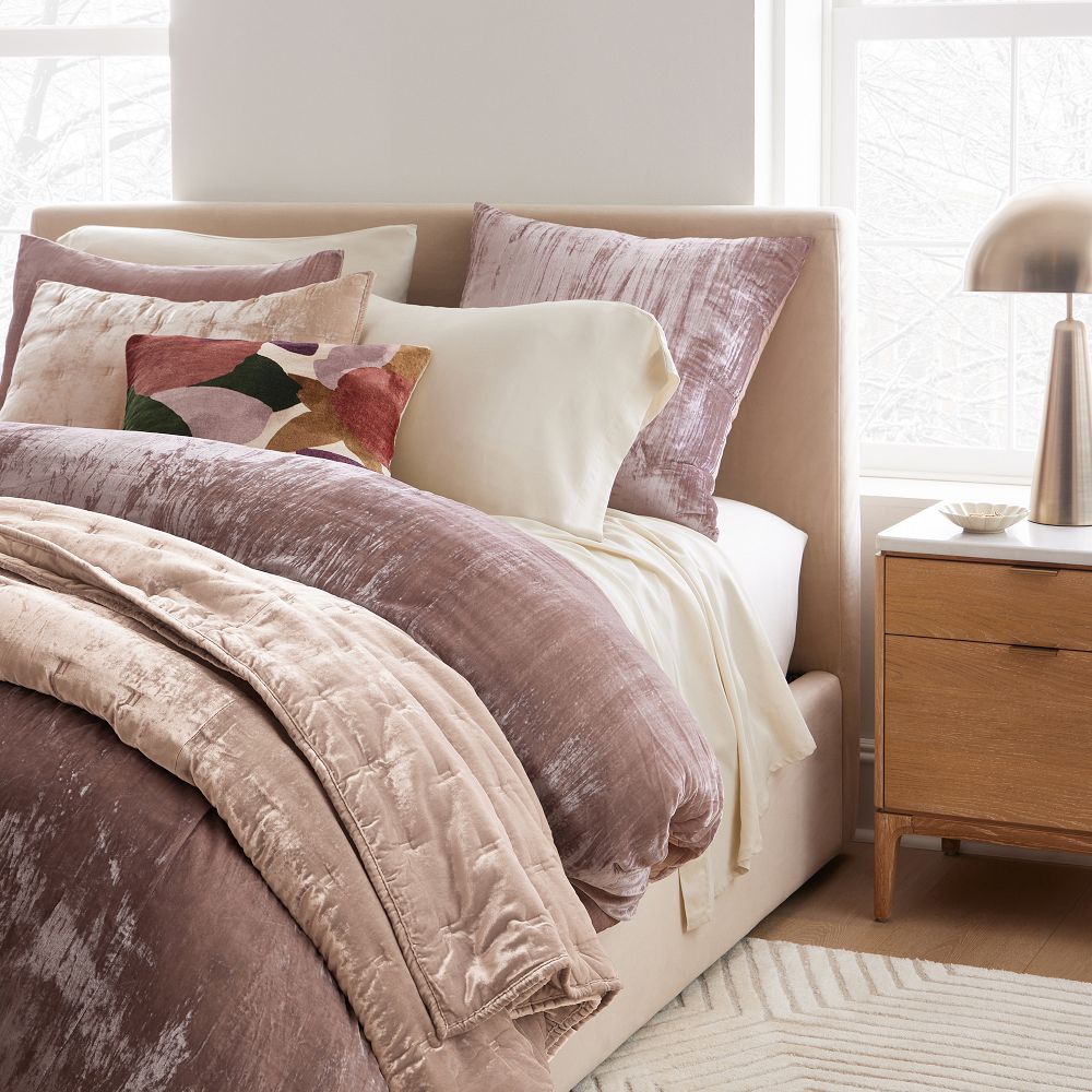 Lush Velvet Tack Stitch Quilt &amp; Shams | West Elm