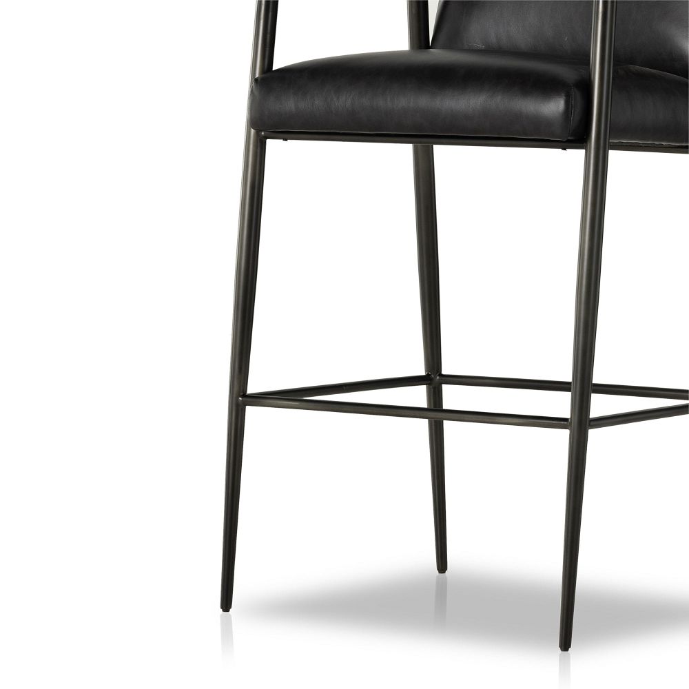Carbon Framed Leather Bar & Counter Stools West Elm