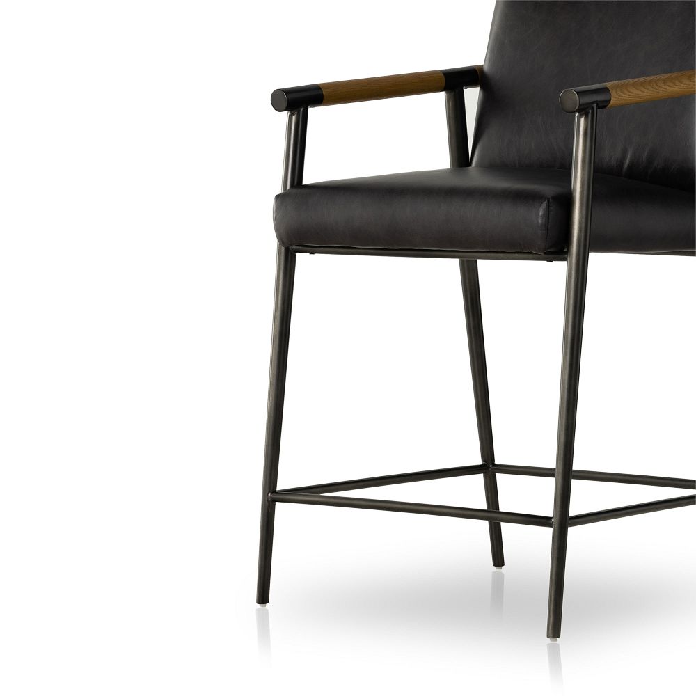 Carbon Framed Leather Bar & Counter Stools West Elm