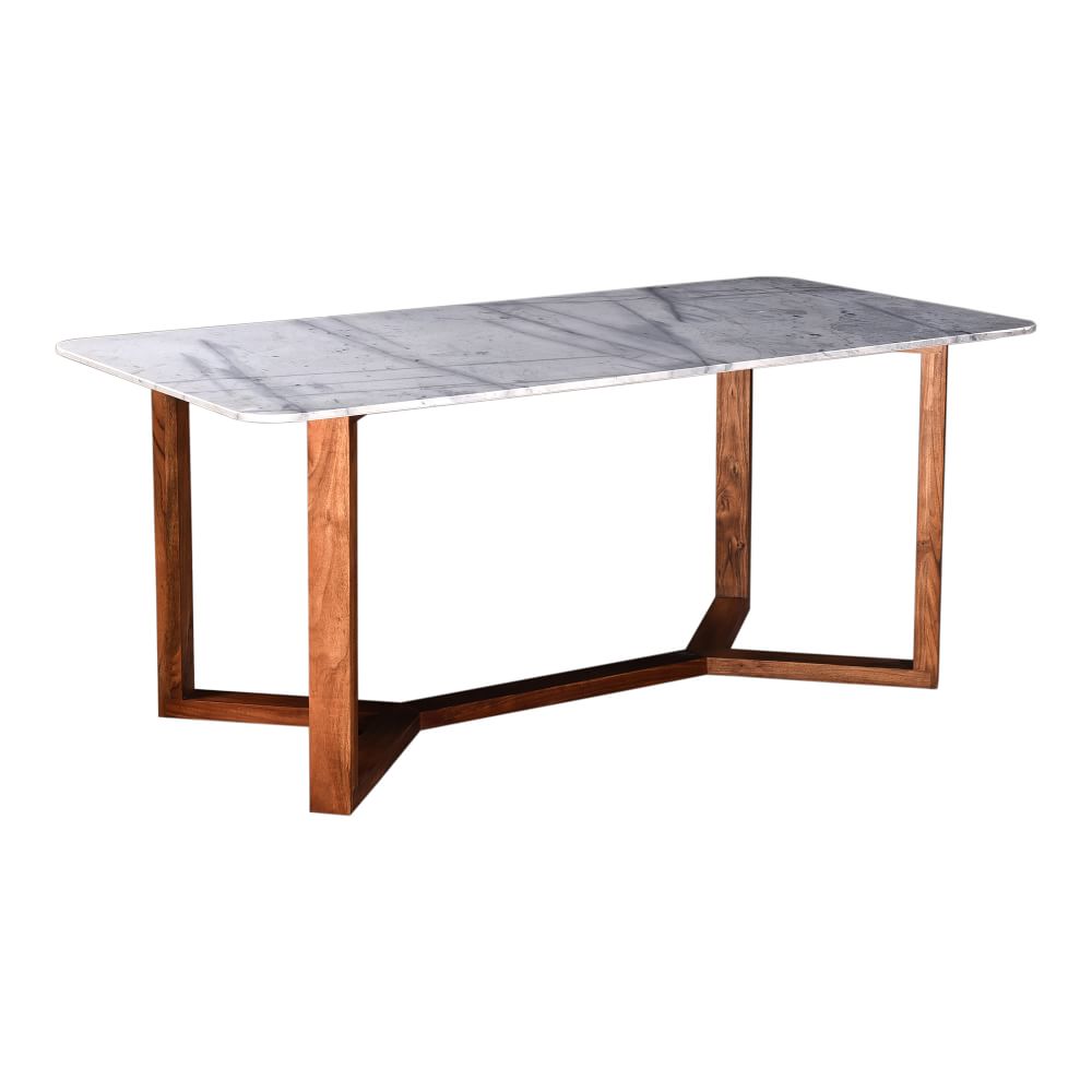 Geometric Wood & Marble Dining Table West Elm