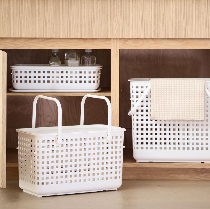 Stackable Plastic Baskets w/ Lid West Elm