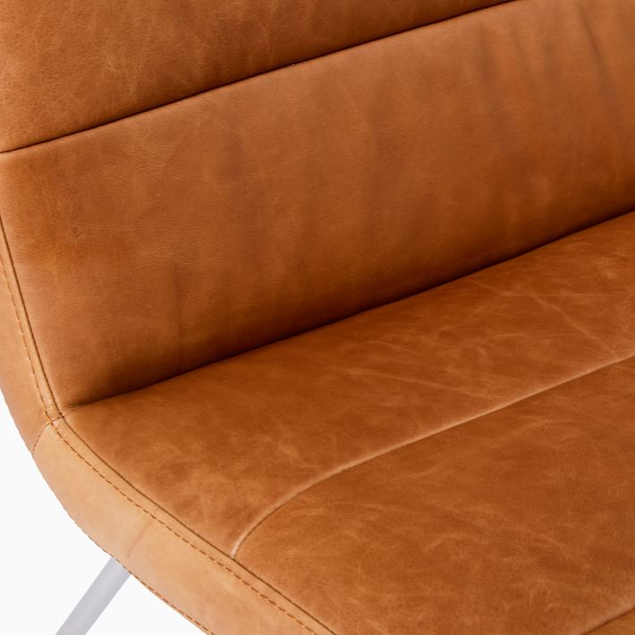 west elm angus leather slipper chair