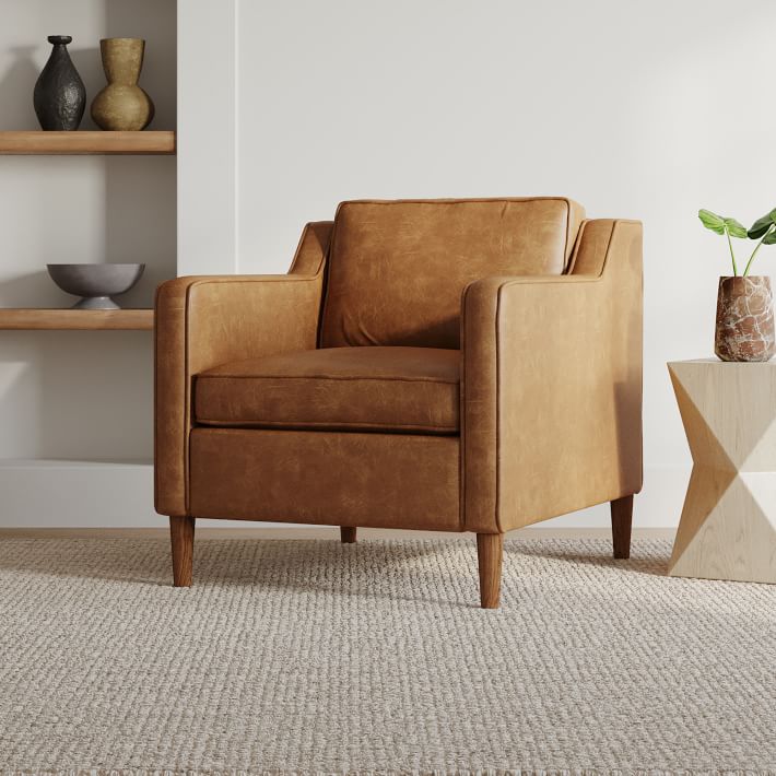 west elm hamilton leather chair