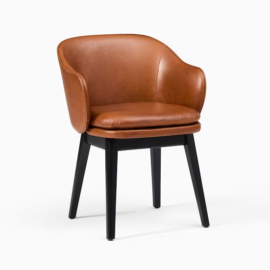 Wayne Leather Arm Dining Chair West Elm