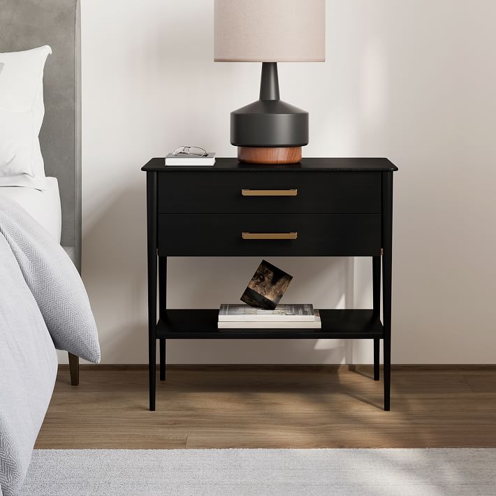 west elm black metal nightstand