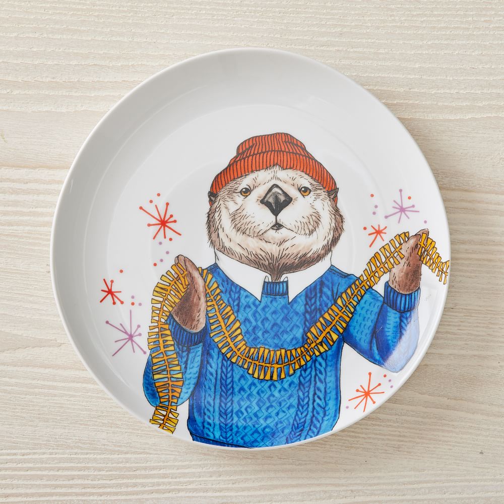 Dapper Animal Holiday Salad Plates West Elm