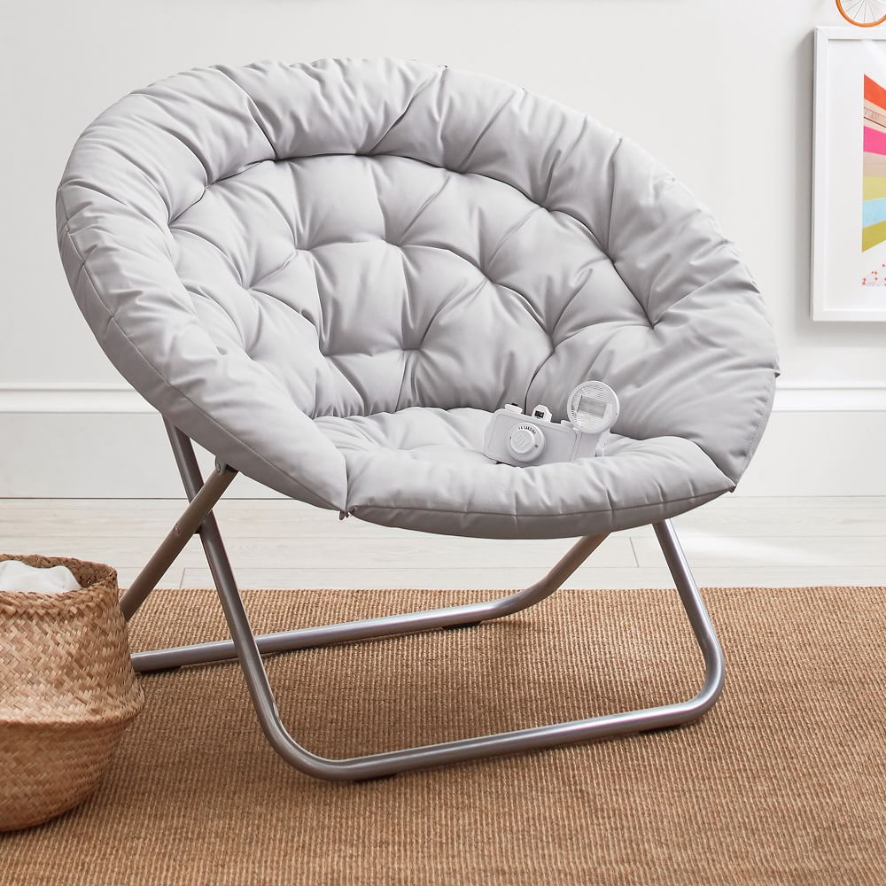 round gray chair