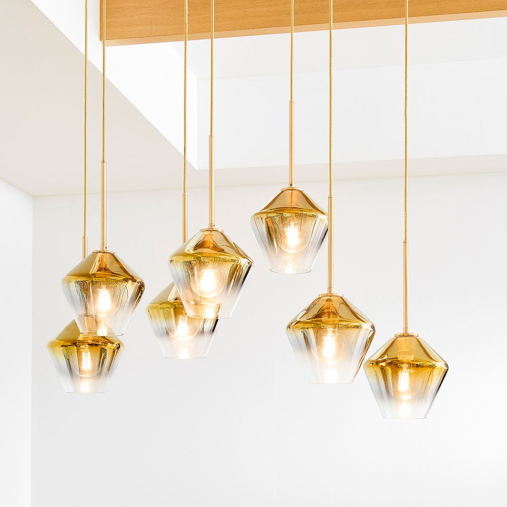 Sculptural Glass 7Light Geo Chandelier (42"47") West Elm