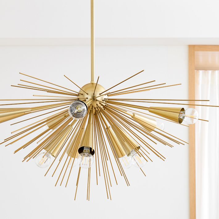 west elm sputnik chandelier ceiling light brass