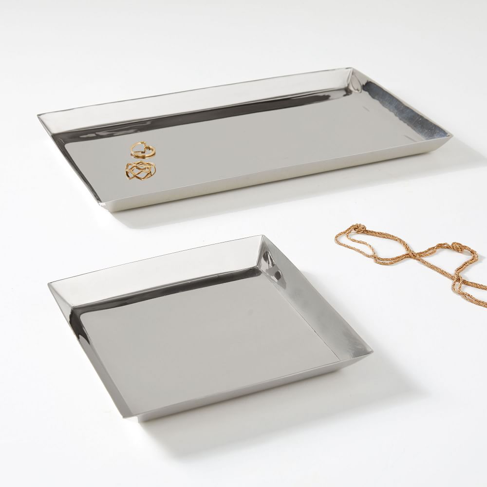 Foundations Polished Nickel Metal Trays West Elm