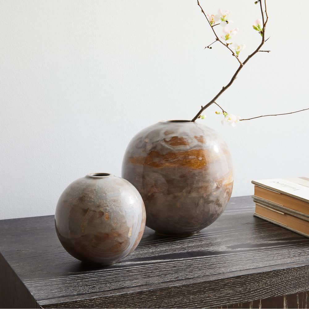 Round Gray Ceramic Vases West Elm