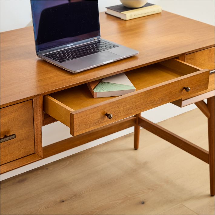 mid century desk with keyboard tray