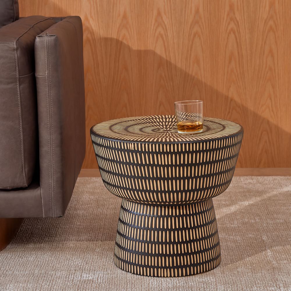 textured end table