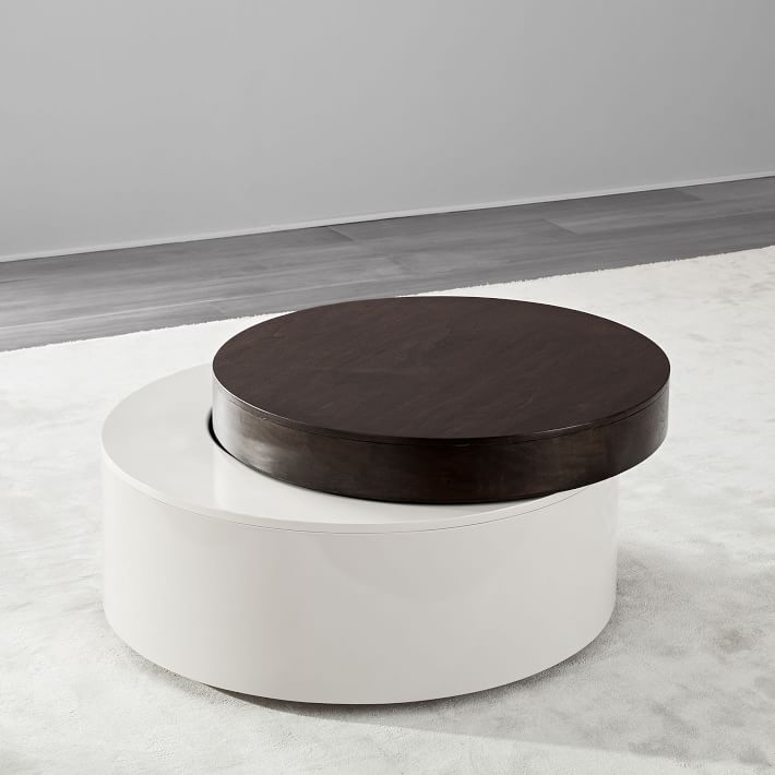 west elm stacked disk storage coffee table