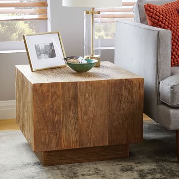 plank bedside table