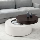 west elm stacked disk storage coffee table