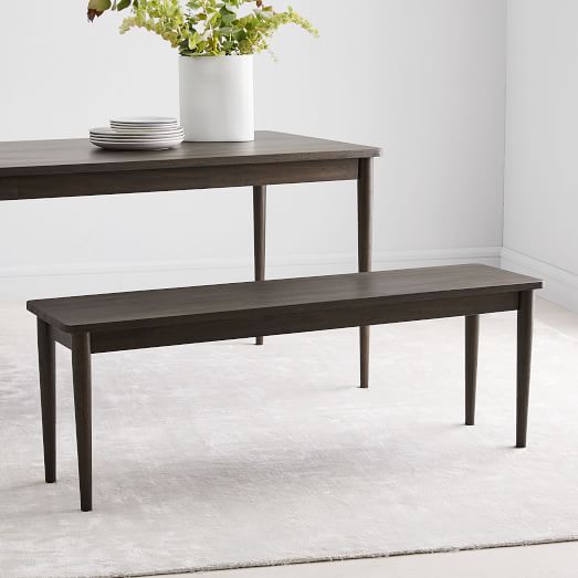 dark wood dining benches