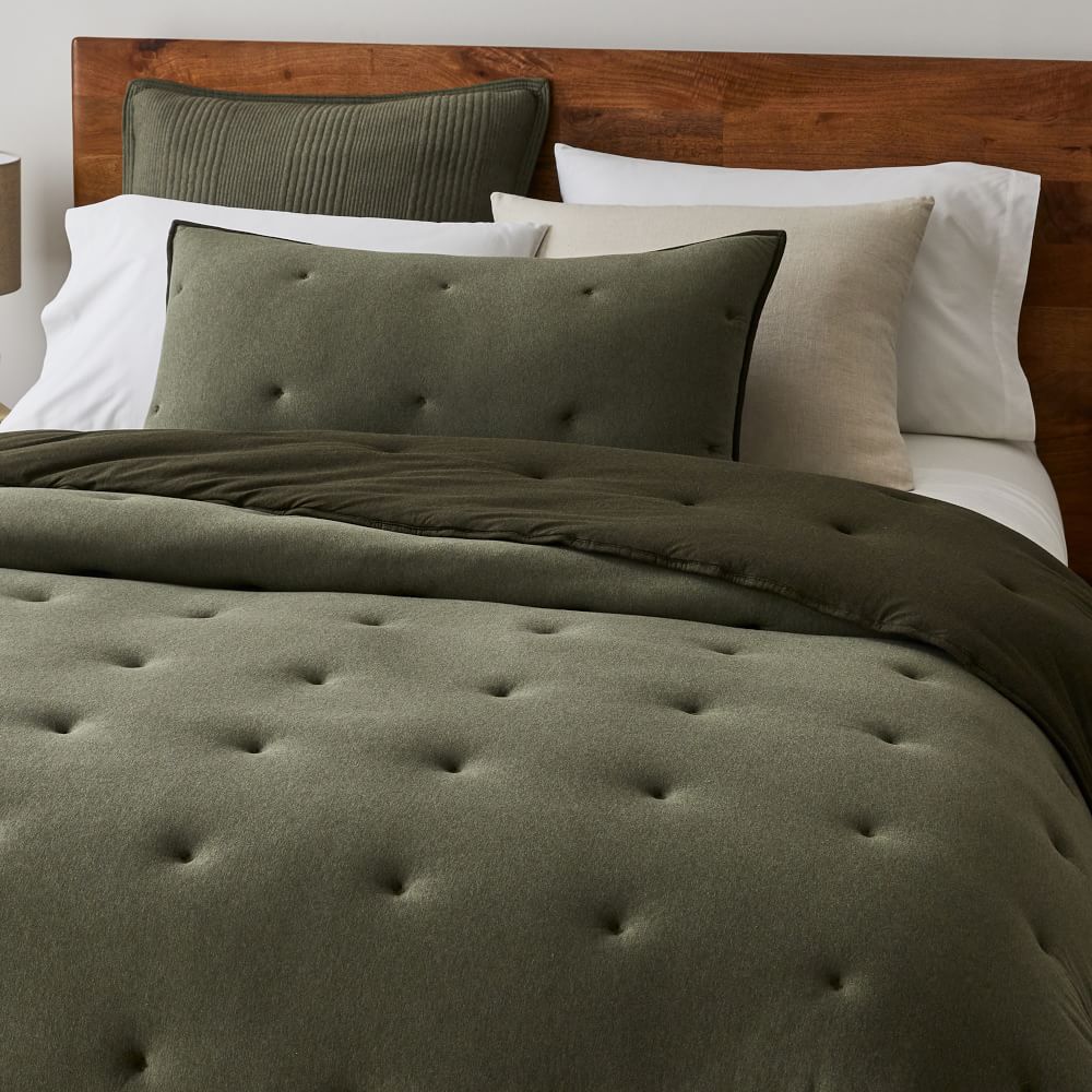 Cotton Cloud Jersey Framed Quilt & Shams West Elm