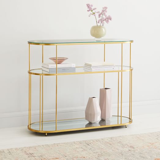 west elm gold console table