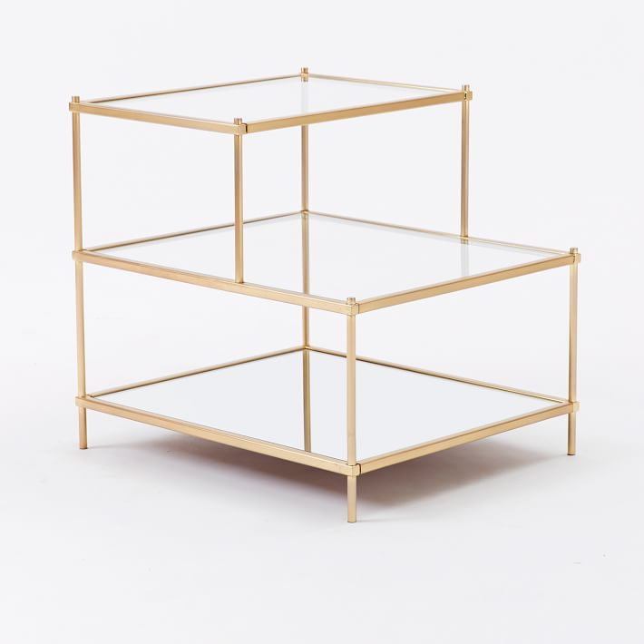 west elm gold glass side table