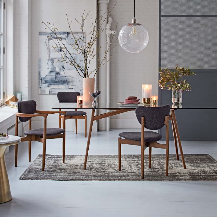 west elm glass table dining