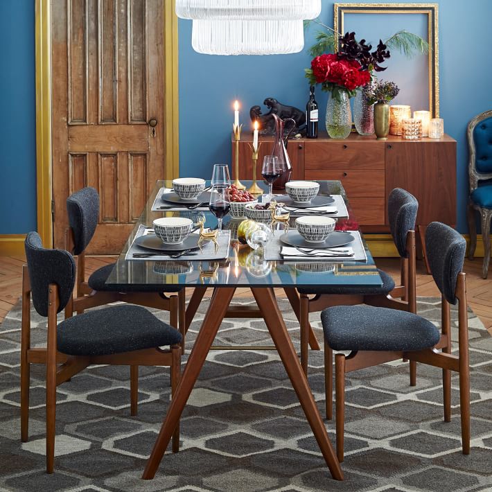 west elm glass table dining