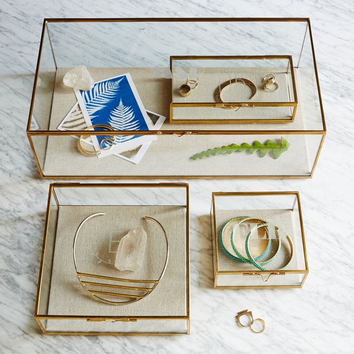 Terrace Gold & Glass Jewelry Boxes | West Elm