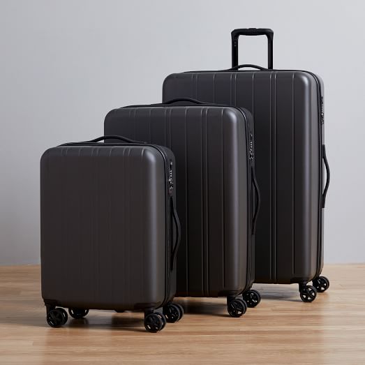 black hard shell luggage