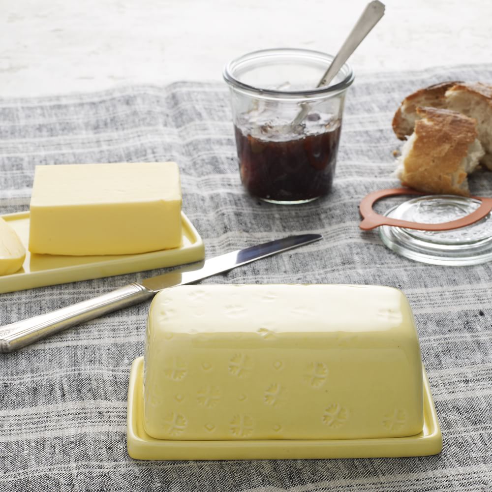 Floral Stamp Butter Dish, Kitchen Storage Solutions West Elm