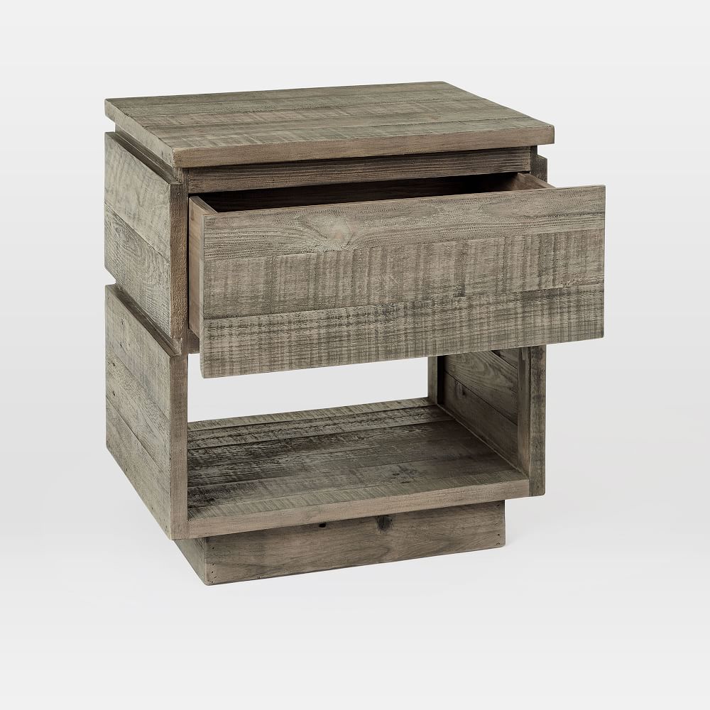 Emmerson® Modern Reclaimed Wood Nightstand Stone Grey West Elm