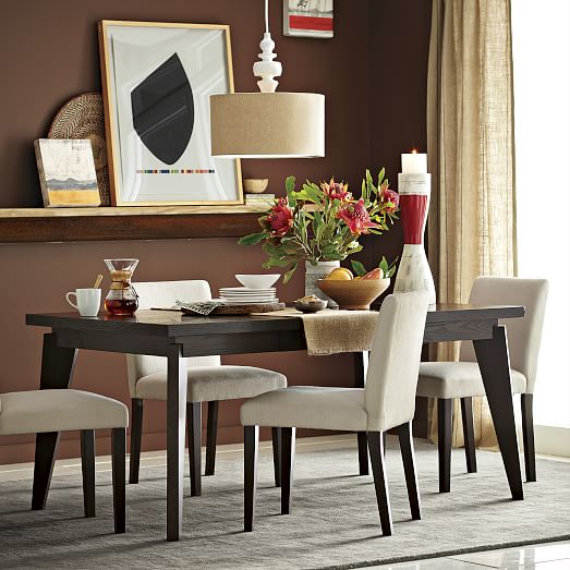 west elm angled leg expandable dining table