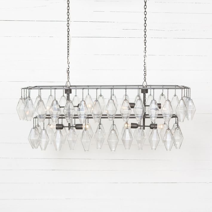 white foyer chandelier