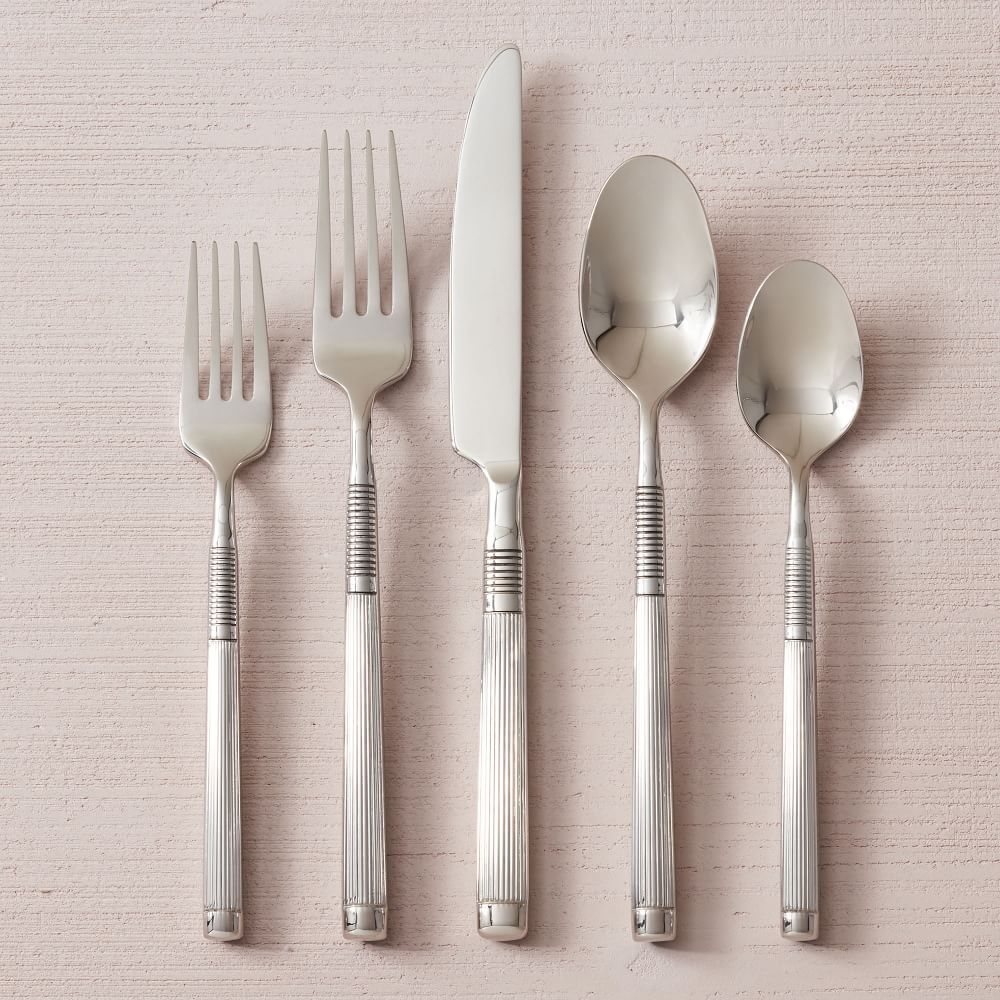 Sculpted Metal Flatware Set West Elm