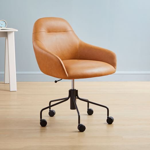 leather office chair west elm