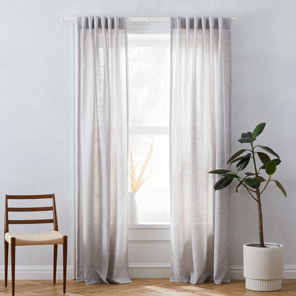 Crossweave Curtain - Stone White | West Elm