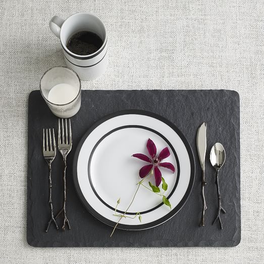 Natural Slate Placemats With Coasters Quality Contemporary Kitchenware M&W 16pc New 