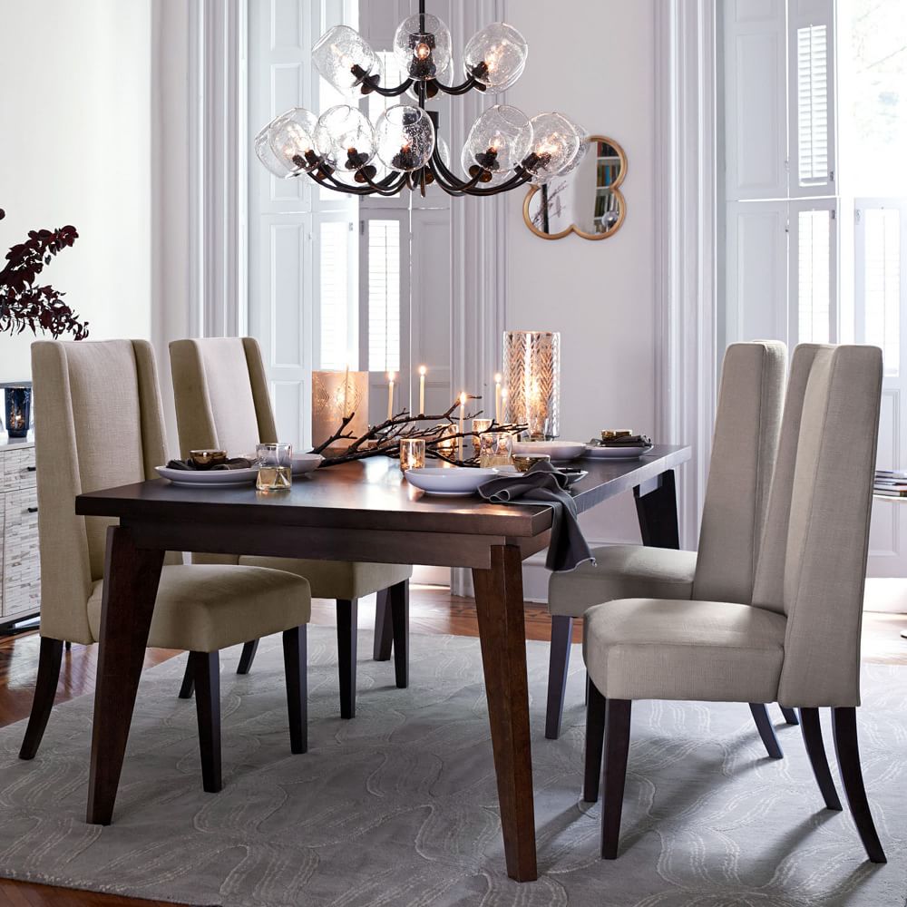 west elm angled leg expandable dining table