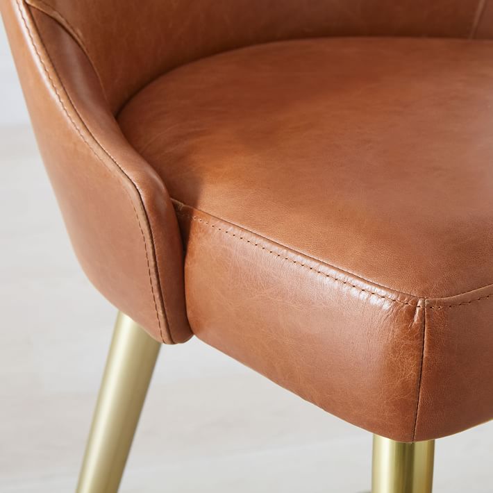 west elm mid century leather counter stool