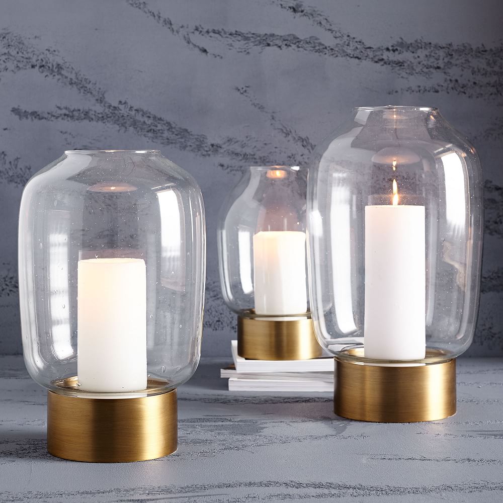 Pedestal Hurricanes + Vases West Elm