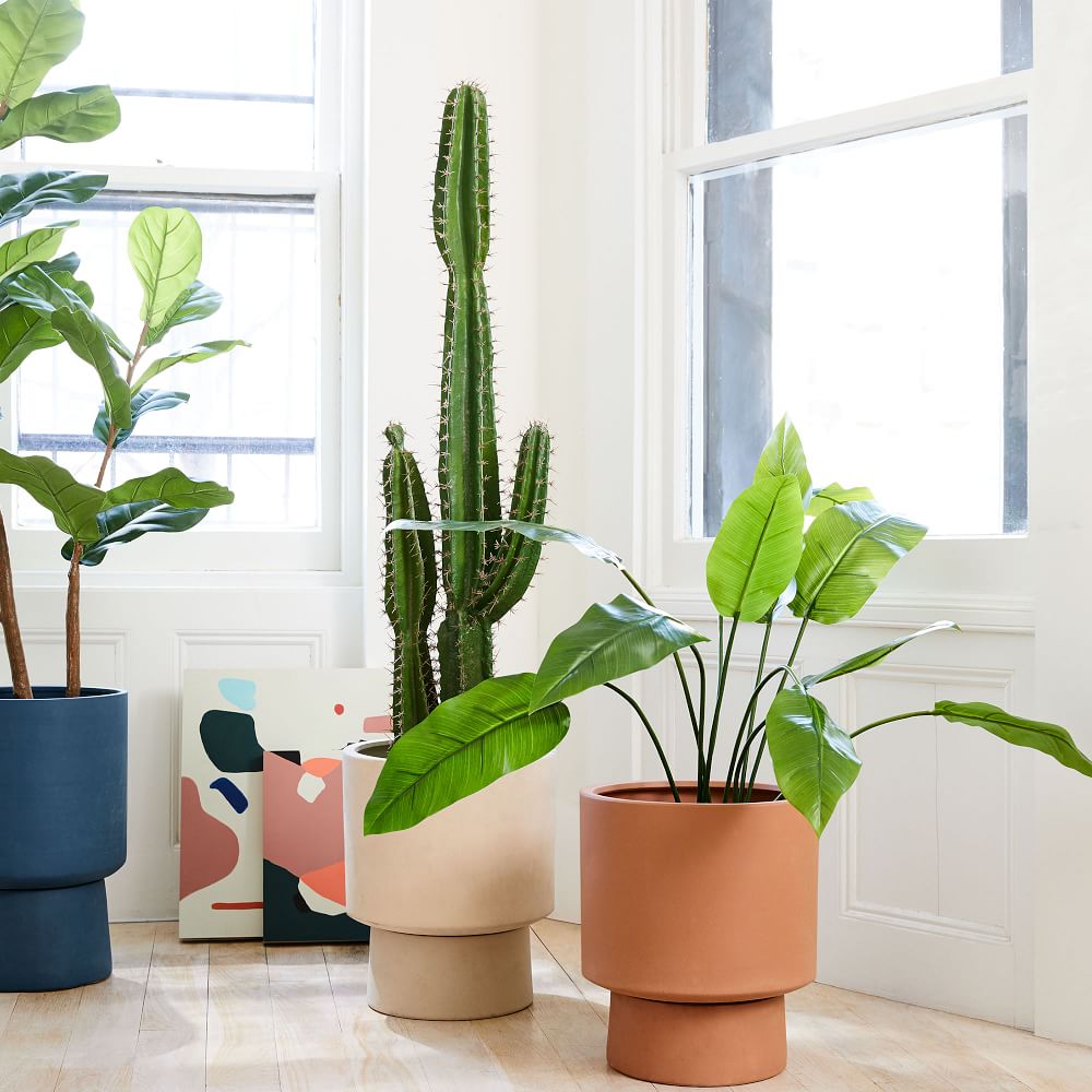 Bishop Ceramic Indoor/Outdoor Pedestal Planters | West Elm