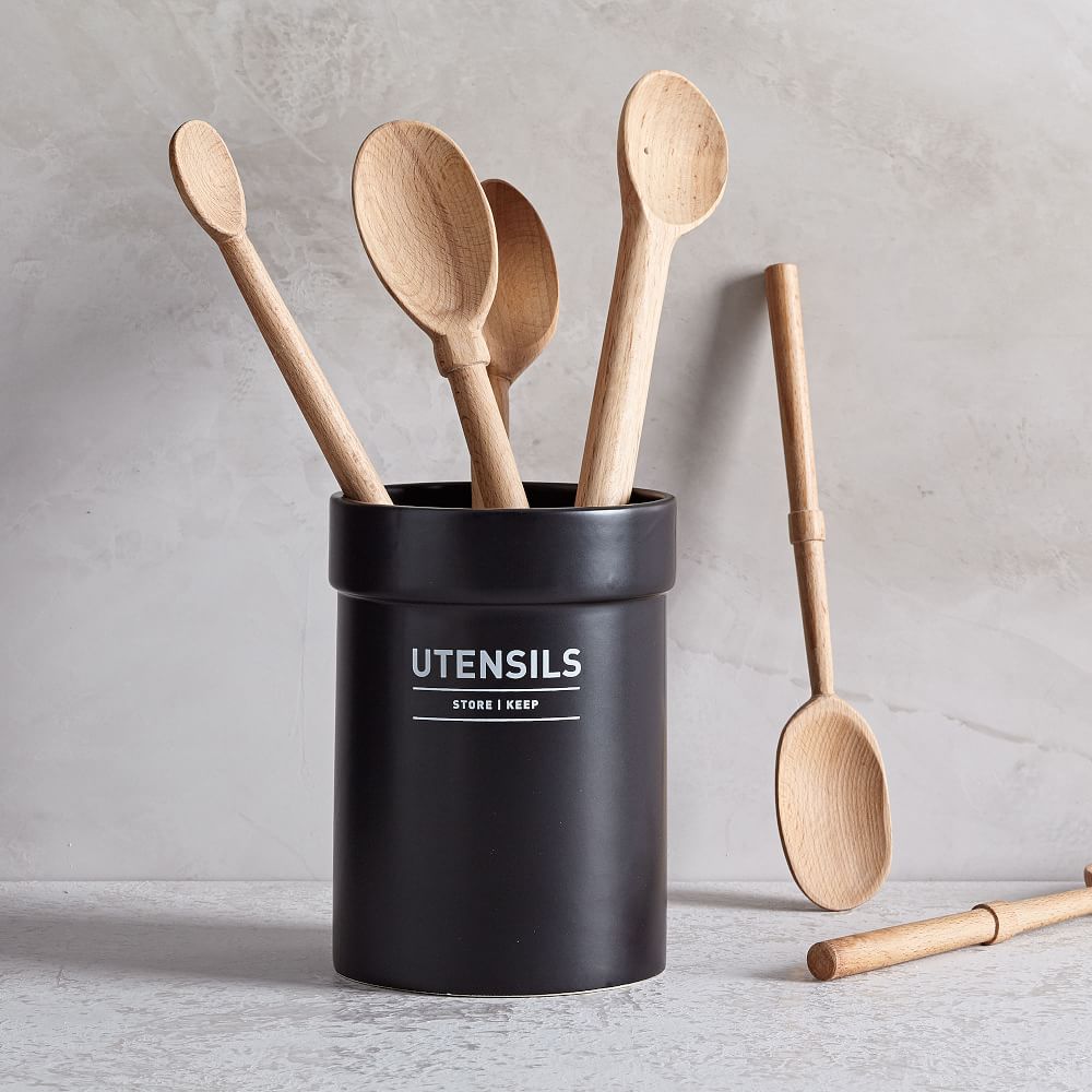 Utility Utensil Holder Black, Kitchen Storage Solutions West Elm