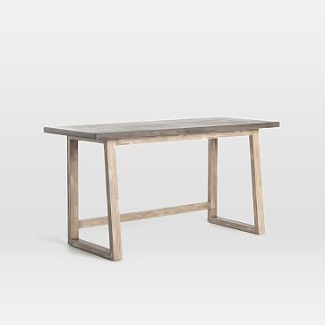 wood and concrete desk