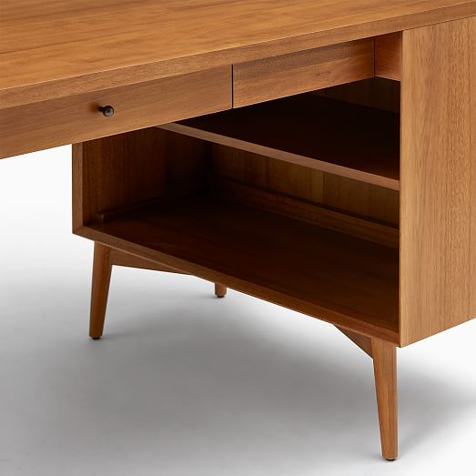 Mid-Century Modular L-Shaped Desk W/ File Cabinet Bookcase, 58% OFF