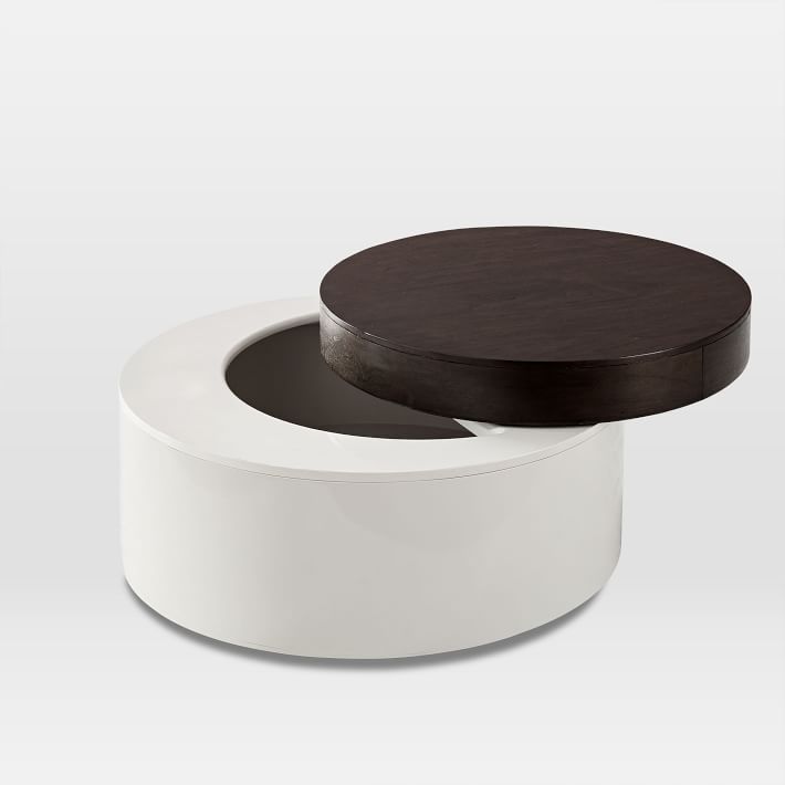 west elm stacked disk storage coffee table