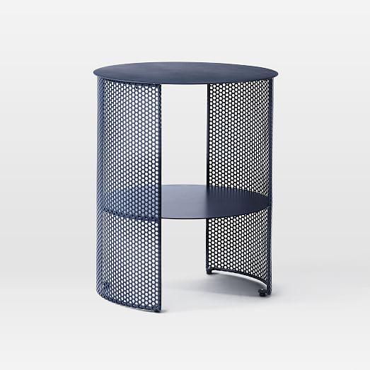 perforated metal side table