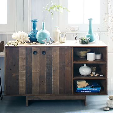 desk with shelves below